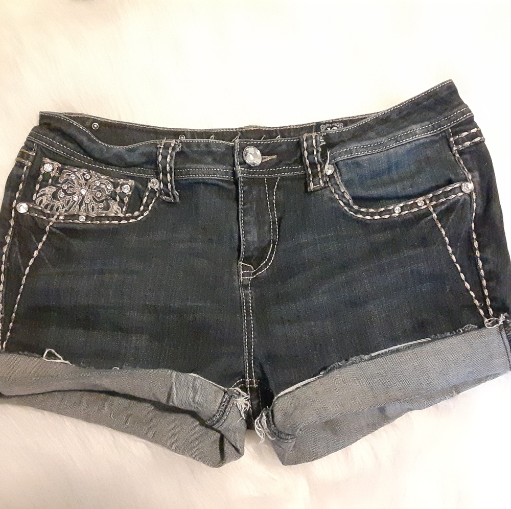 L.A. idol USA rhinestone jean shorts